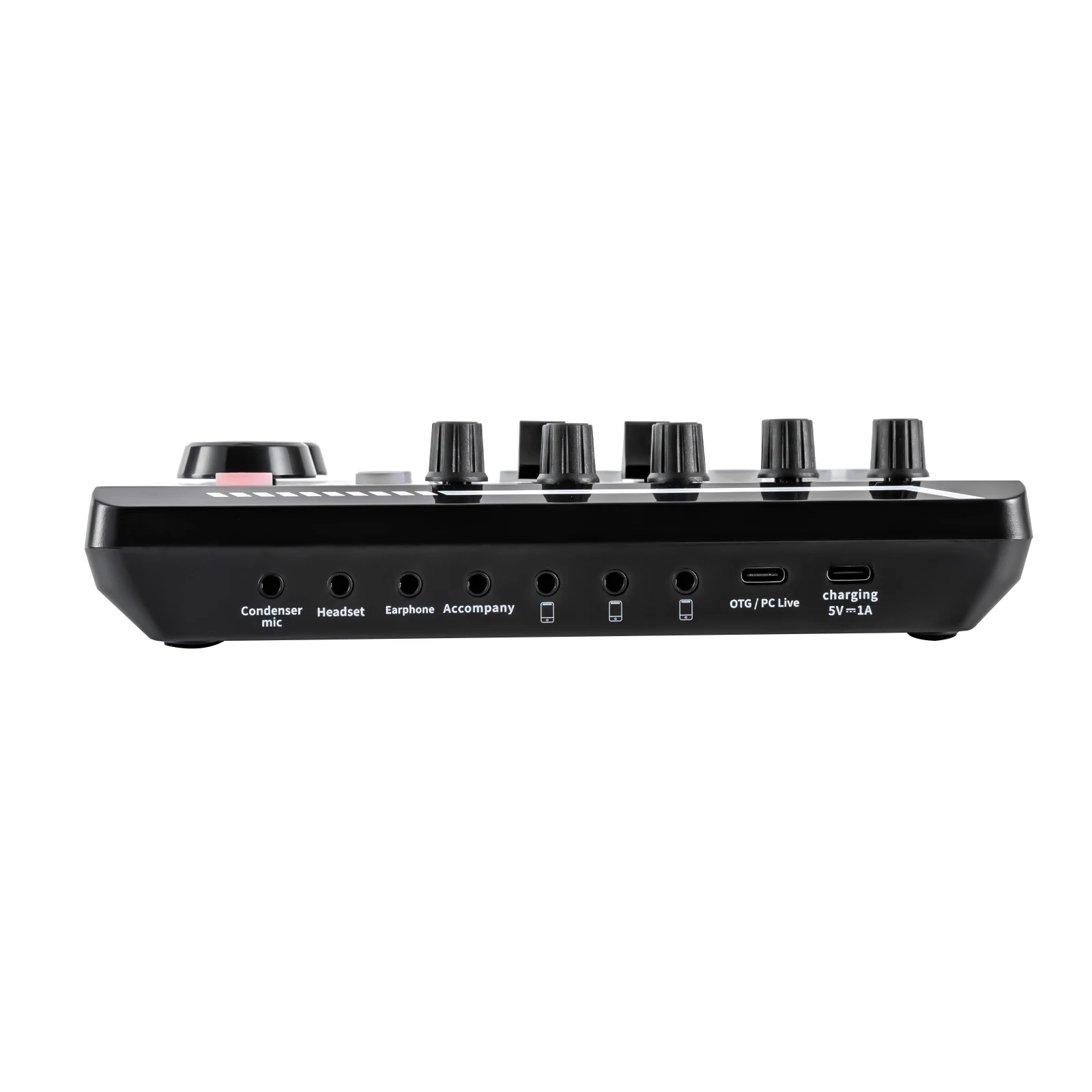 Bluetooth-Compatible Sound Card with Multiple Sound Effects & LED Light,Sound Board for Streaming for Phone,Computer