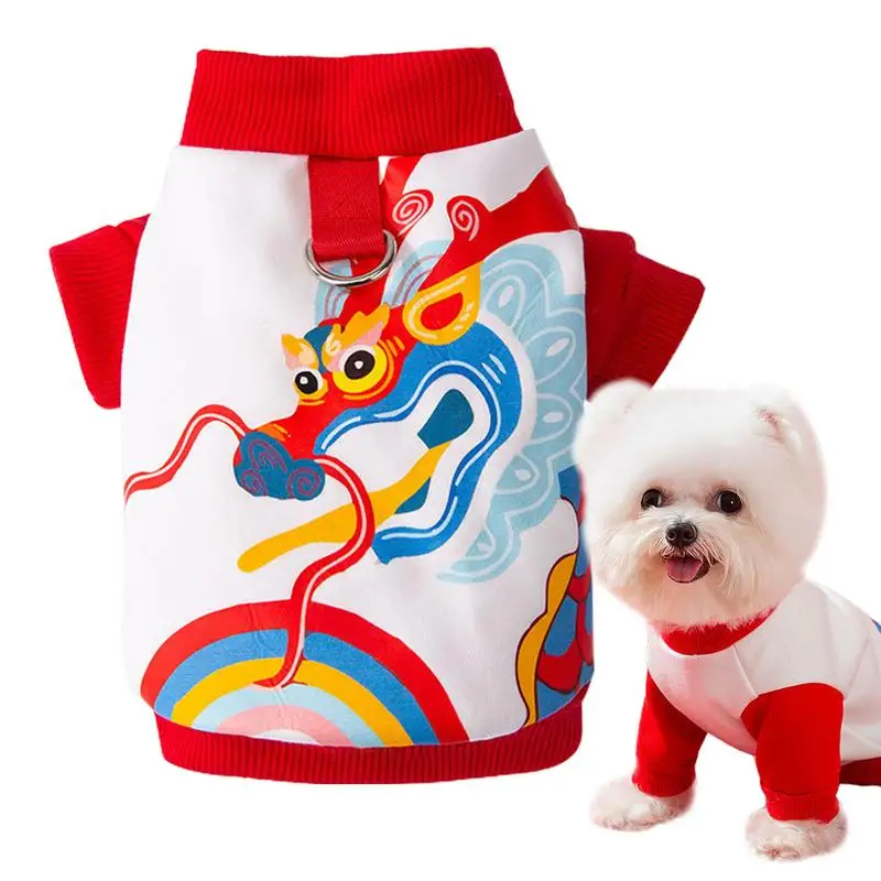 2024 Dog Clothes New Year Pet Chinese Dragon Costume Coat Winter Puppy Costume Small Dog Spring Festival Tang Suit For Chihuahua