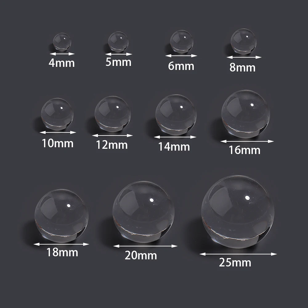 5–500 Stück transparente runde Acrylperlen, imitierte Kristalle, ohne Loch, lose Kugelperlen für Fotografie, Schmuck, Ornament, Heimdekoration – Detail 1
