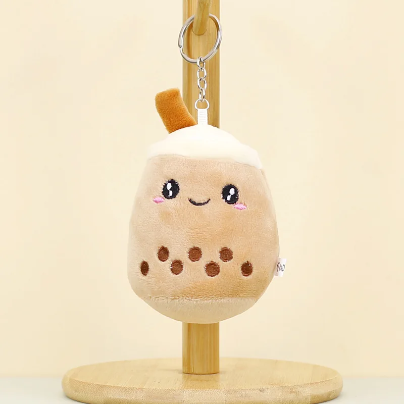 Leite Chá Chaveiro de pelúcia para menina, pingente de mochila recheado bonito, desenhos animados kawaii, presentes do dia dos namorados, 12cm