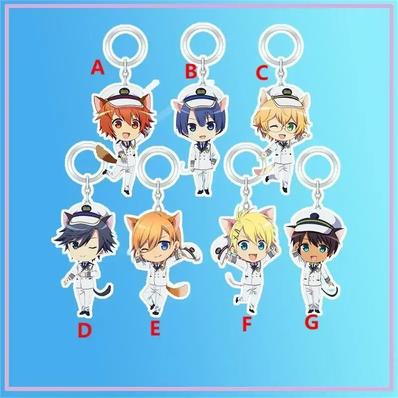 Anime Keychain Ittoki Otoya Hijirikawa Masato Acrylic Keyring strap Figure Hanging Accessories 6cm