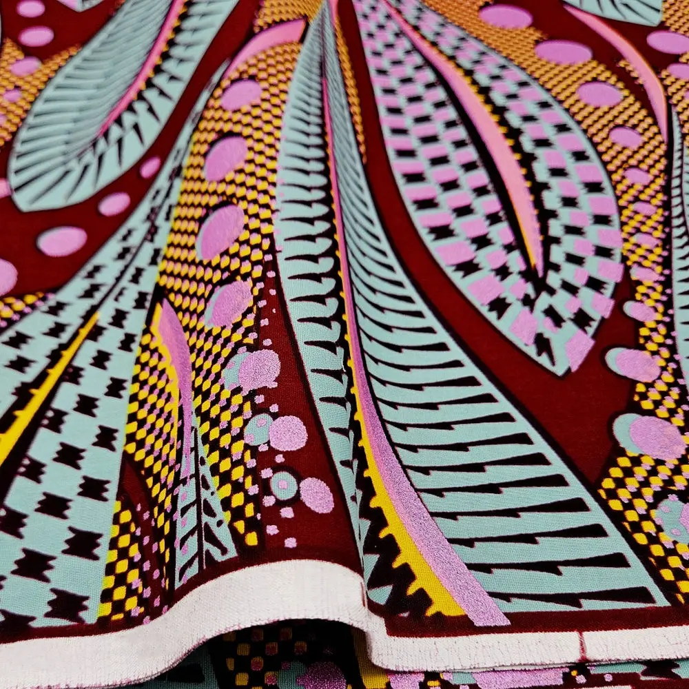 Afrikanischer verzierter Goldwachs, 100% Baumwoll-Wachsblockdruckstoff, zur Herstellung von Kleidung, Taschen und DIY-Dekorationen, 6 Yards. – Detail 8