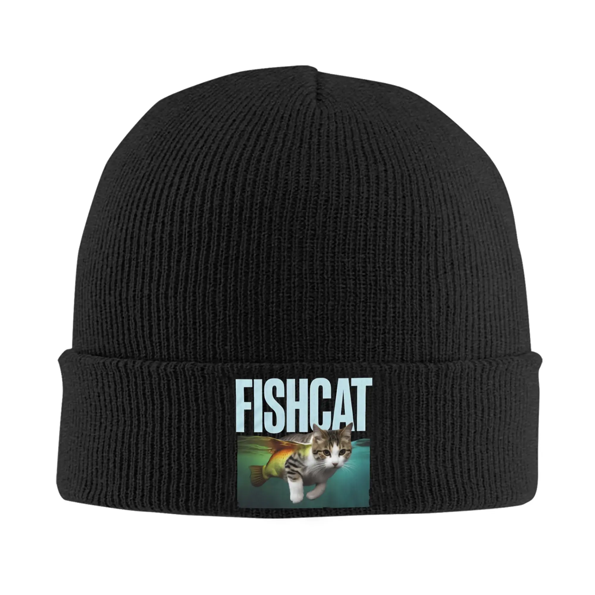

Мужчины Женщины Fishcat Cat с рыбьим хвостом Шапки-бини Повседневная вязаная шапка Осень Зима Kpop Шапки с узором Эластичные шапки с капюшоном