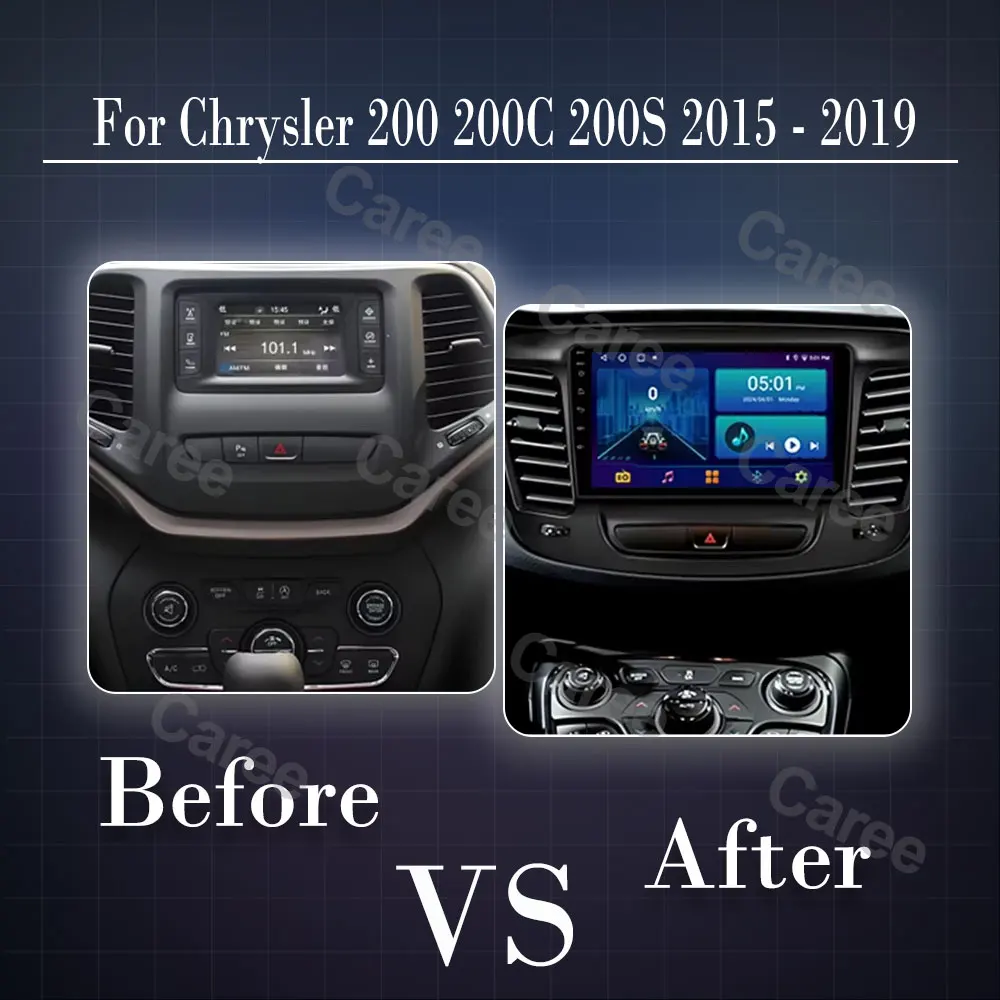 For Chrysler 200 200C 200S 2015 - 2019 Android Car Auto Radio Multimedia Video Stereo Player Carplay Navigation GPS QLED WIFI BT