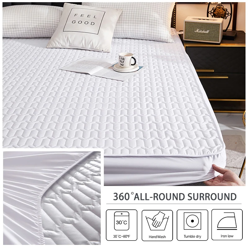 

Waterproof Thicken Mattress Pad Home Textiles Bedspread Protector Skin-Friendly Durable Fitted Cover Stitch 200x220 Bed Sheet