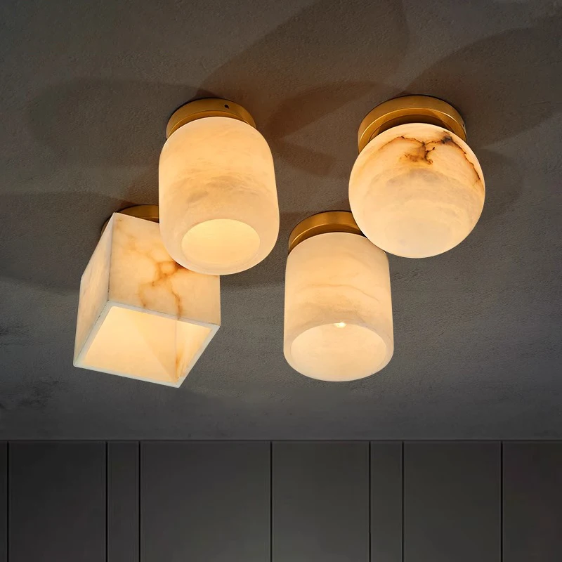 

All copper marble ceiling light modern entrance LED light minimalist bedside wall light corridor ceiling light