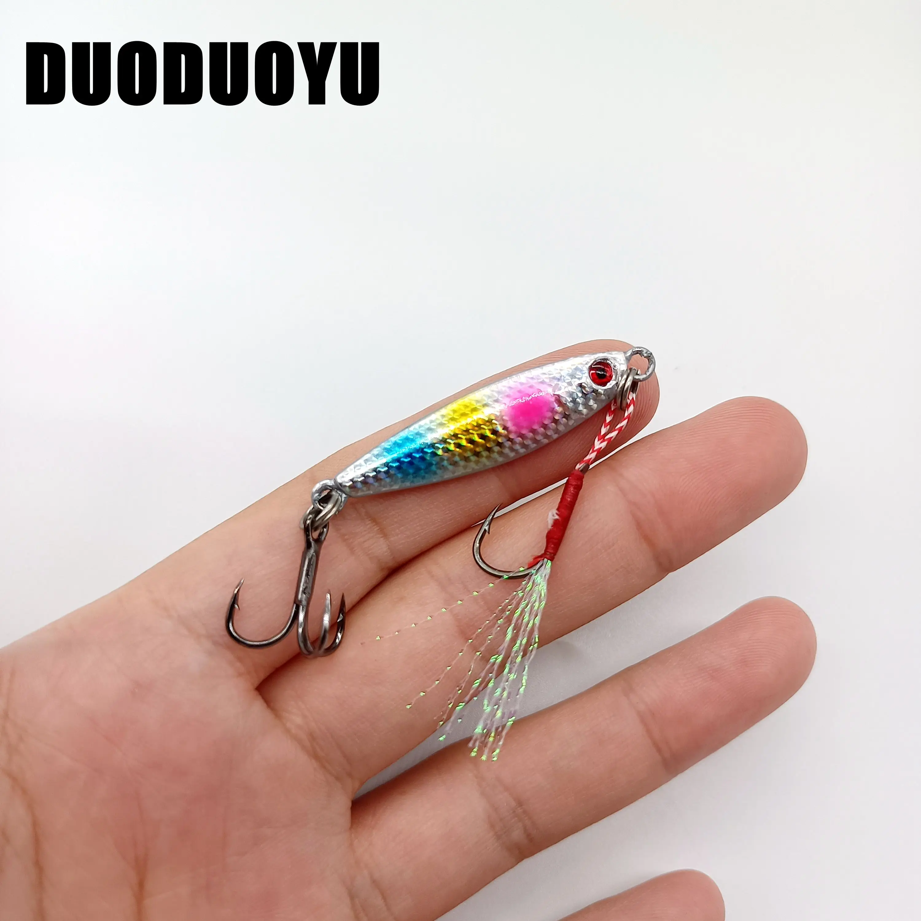 DUODUOYU 1PCS Metal Cast Jig Spoon Fishing Lure 7g/10g/15g/20g Jigging Fish Sea Bass Artificial Bait Fishing Tackle