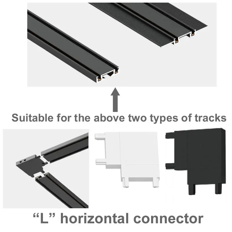 Ultrathin Magnetic Rail Track Connector Black White Sruface Mounted Recessed Led Spotlights Home 48V Power Input Module