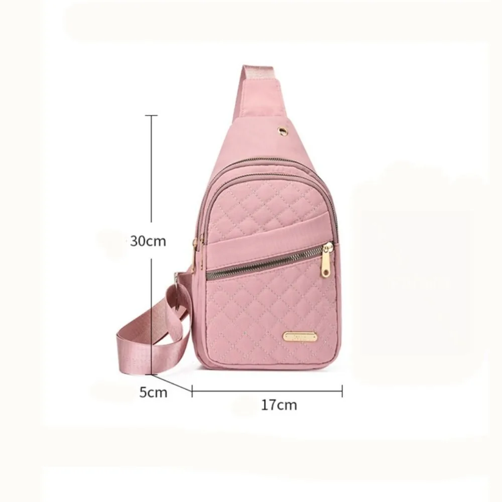 Modische, mehrschichtige, gesteppte Umhängetasche für Damen, Oxford-Stoff, einfarbig, lässige Schultertasche, große Kapazität, Brusttasche, ideal für Outdoor-Aktivitäten und Reisen. – Detail 1