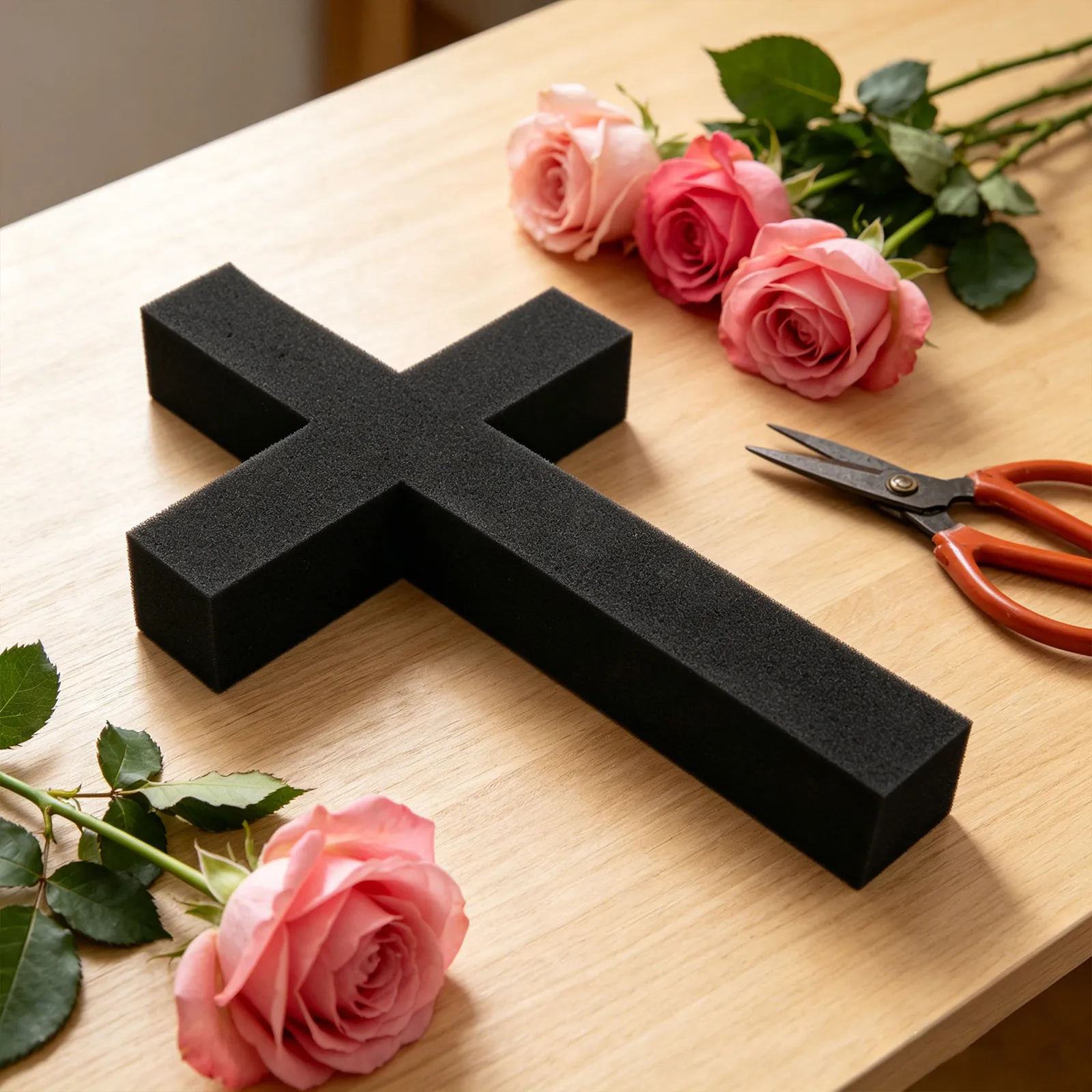Cross Floral Foam 17.5 Floral Cross Foam Insert for Church Altar Funeral Cemetery Flower Arrangement Memorial Day Holder