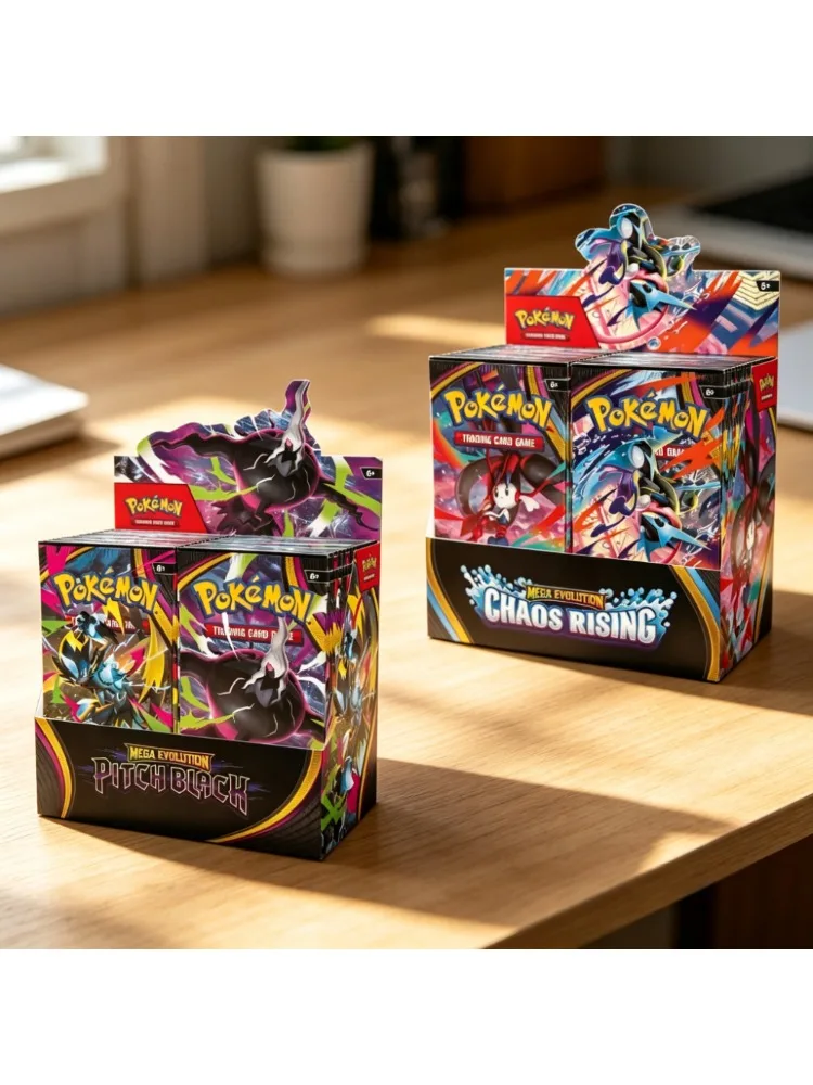 Pokémon TCG: Mega Evolution-Pitch Black Booster Display Box CHAOS RISINC Ascended Heroes Phantasmal Flames TCG Sammelkarten-Set