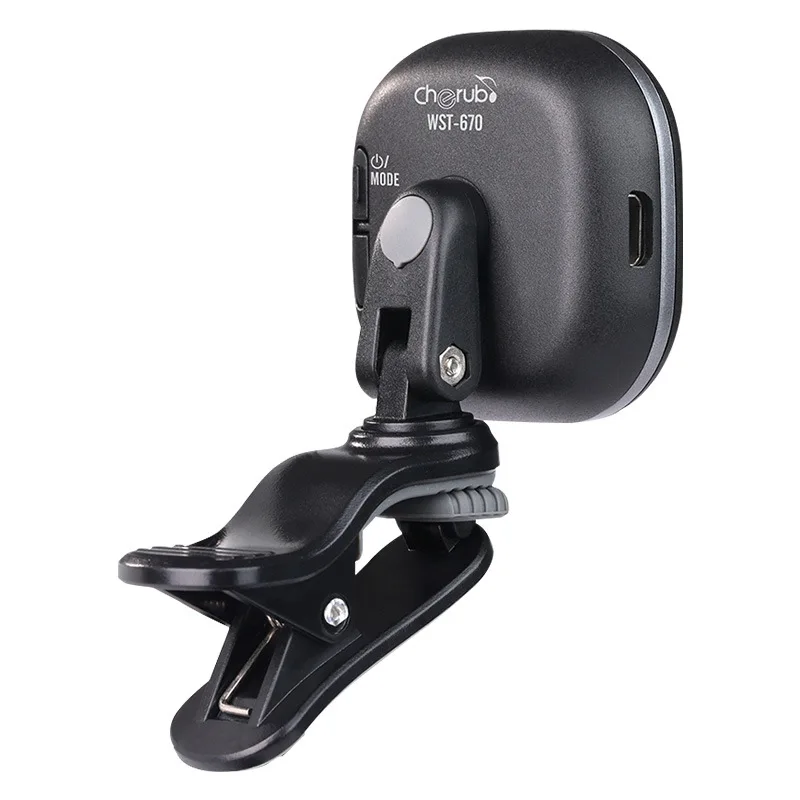 Cherub WST-670 Guitar Tuner Pedal Clip on Mini LCD Display USB Tuners Rechargeable for Chromatic Guitar Violin Ukulele