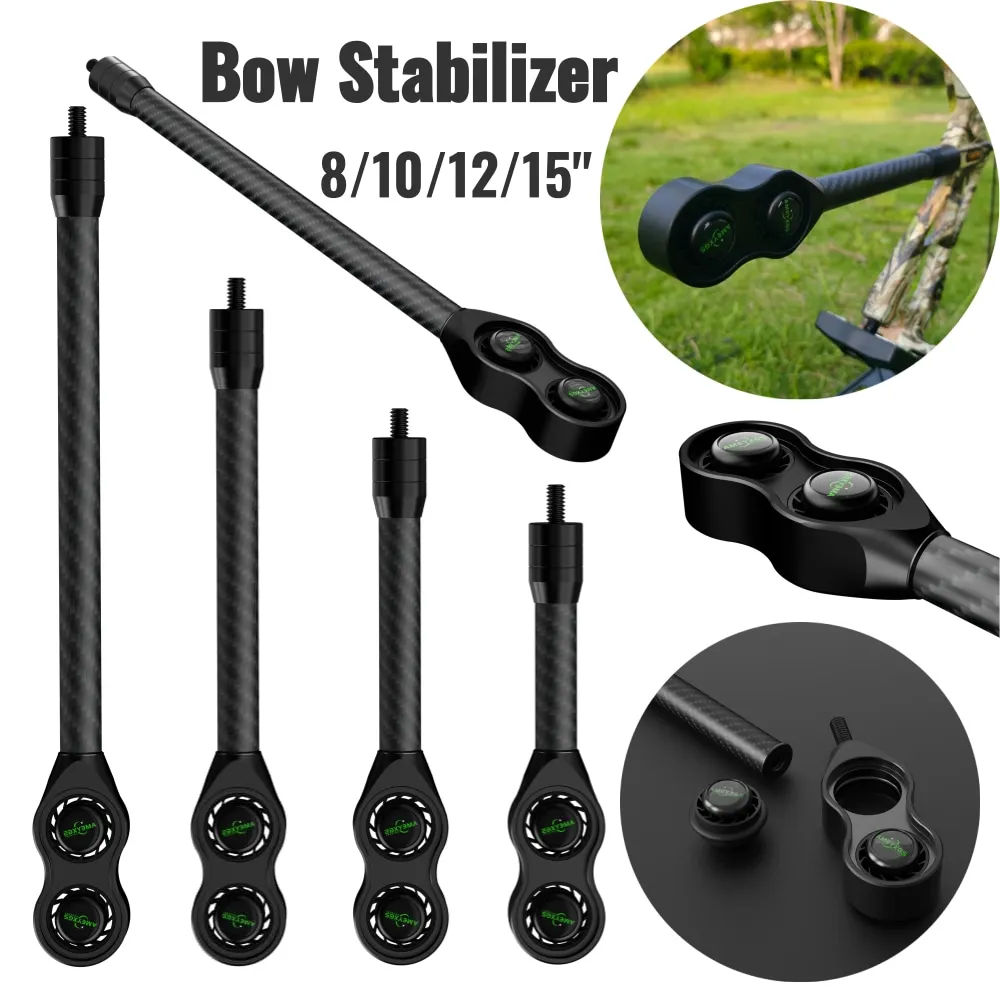 

Archery Balance Bar 8/10/12/15 Inch Carbon Stabilizer Compound Bow Shock Absorption for Targeting Hunting Shooting Arrow Damper