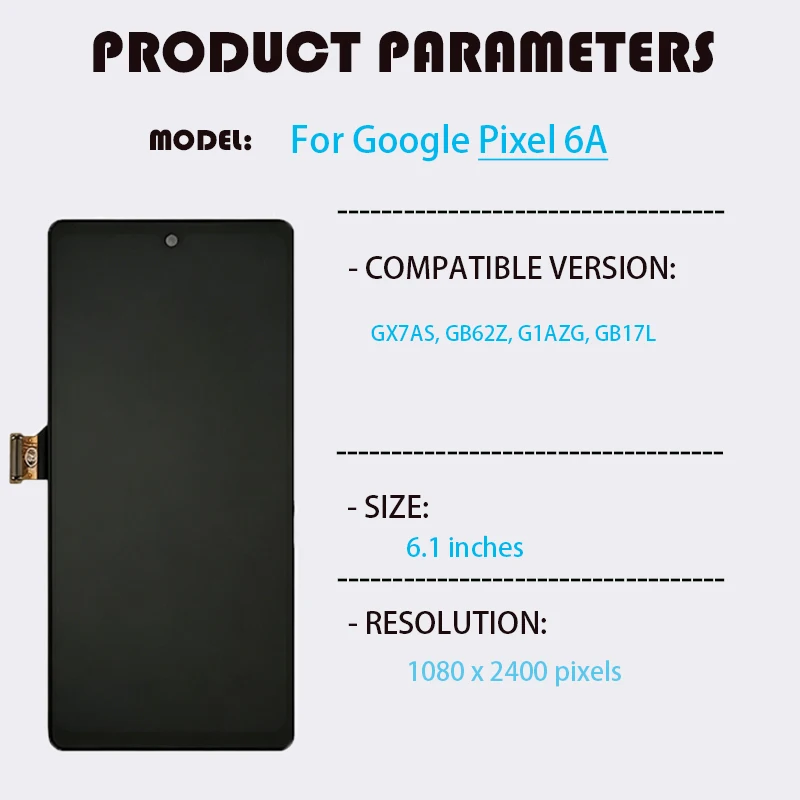 For Google Pixel 6A OLED LCD Display Touch Screen Digitizer