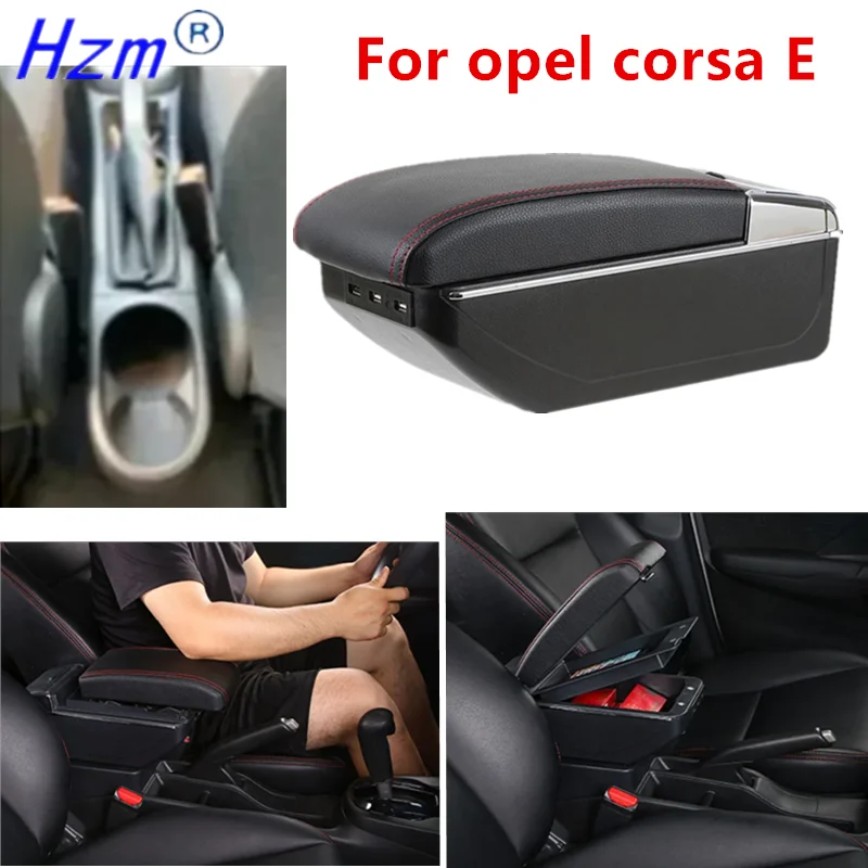 Para opel corsa e 2014-2020 caixa de apoio de braço para opel corsa e caixa de armazenamento de apoio de braço do carro interior dedicatefd retrofit acessórios do carro