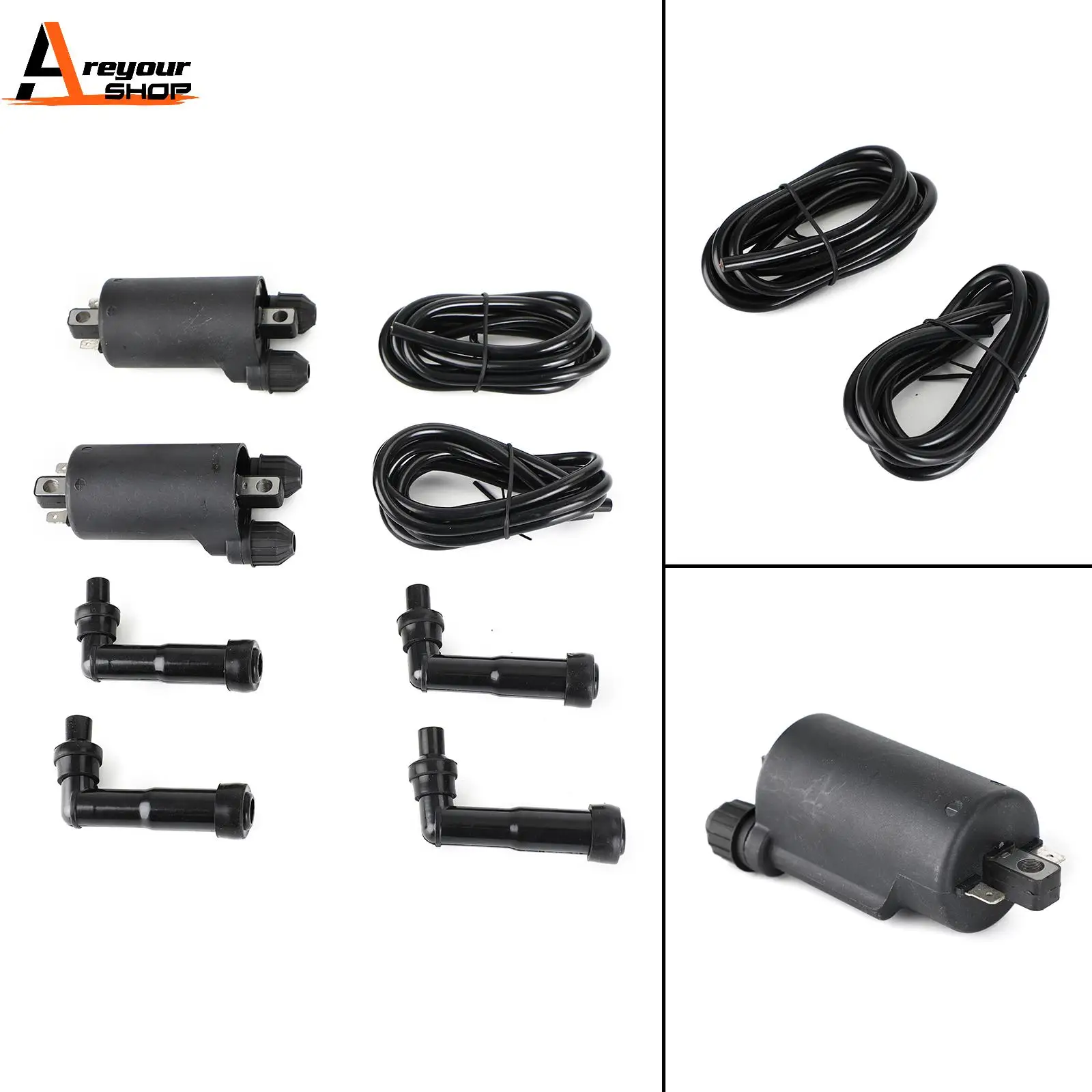 Areyourshop Ignition Coils Caps and Wire for Honda CB650 CB650C CB650SC GL1100 GL1200 30500-422-003 30700-MC8-000 Motor Parts