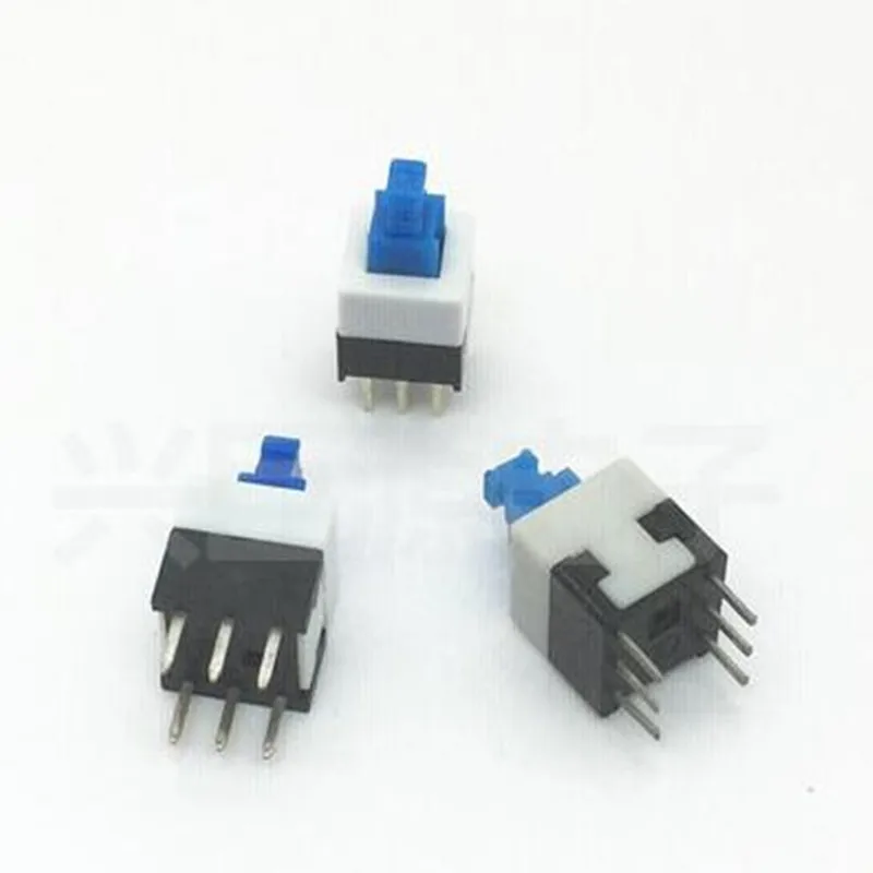 30pcs Square 8x8x13mm 6 Pin DPDT Mini Push Button Self-locking Switch