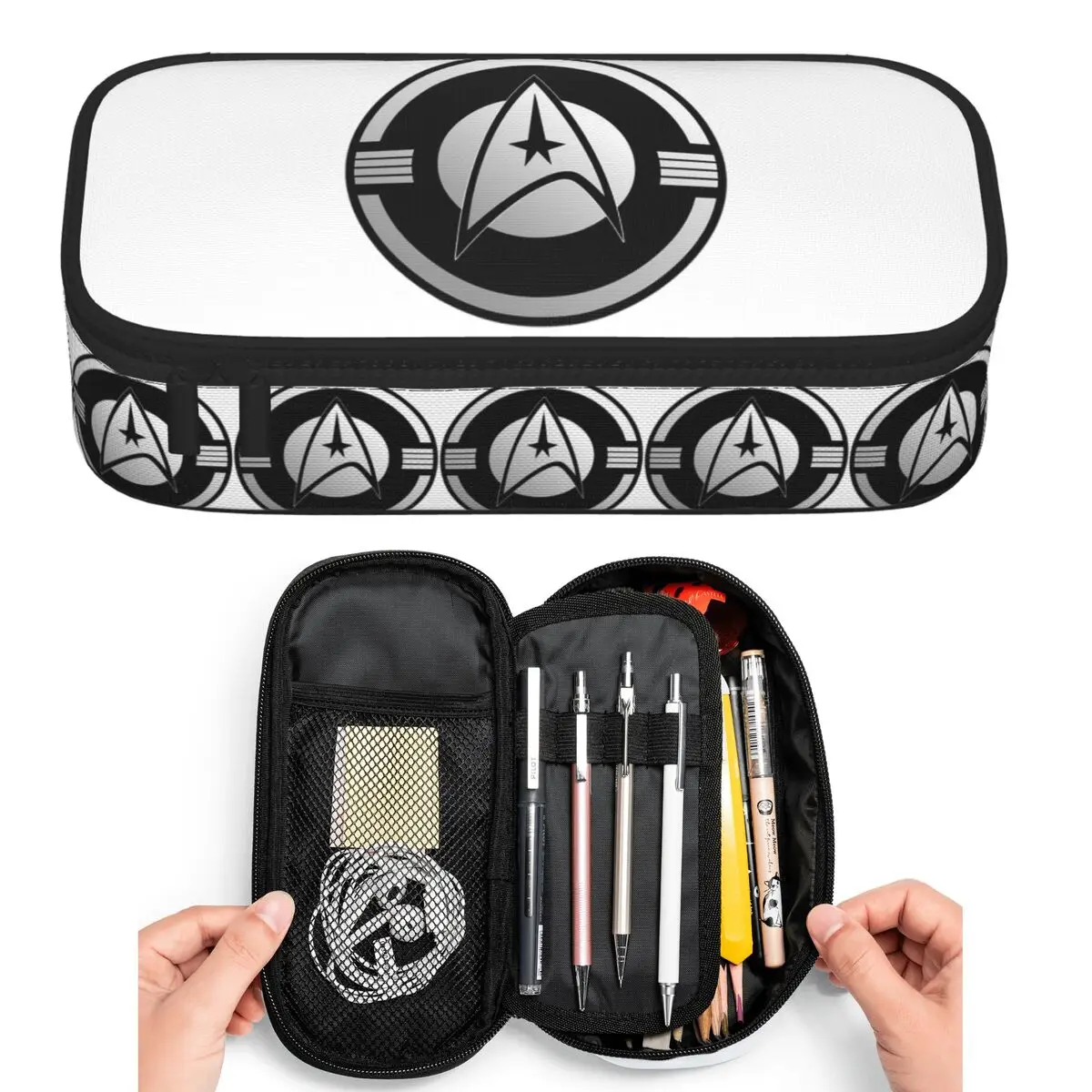 Star Treks Science Fiction TV Series Pencil Cases for Student Pen Box Pencil Bag Large Capacity Pencil Pouch Pen Holder