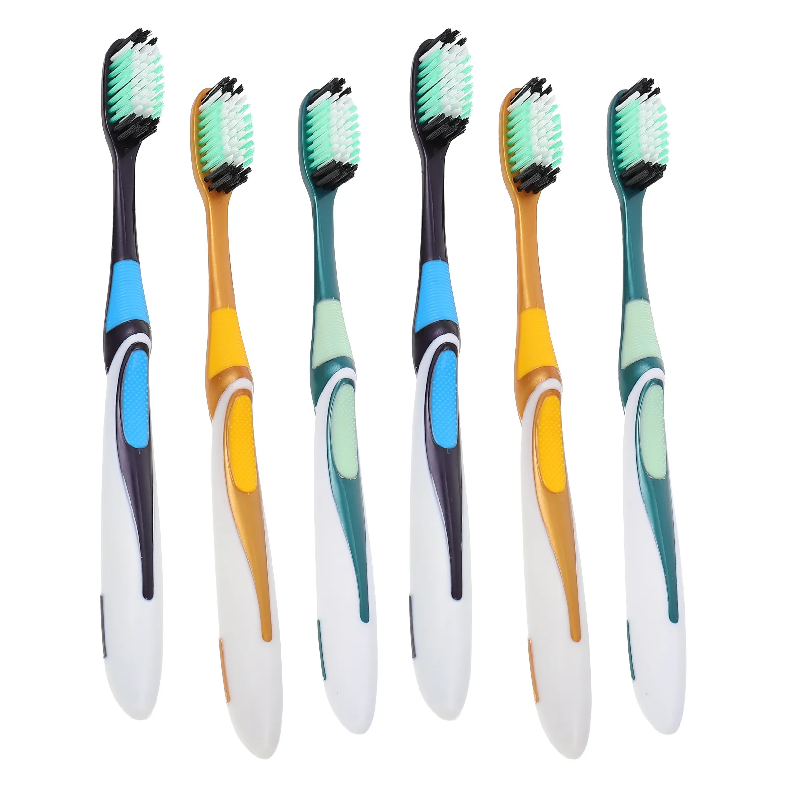 

6Pcs Adult Toothbrushes Hard Bristled Teeth Cleaners Superior Durability Firm Bristles for Effective Plaque Removal Oral Tools