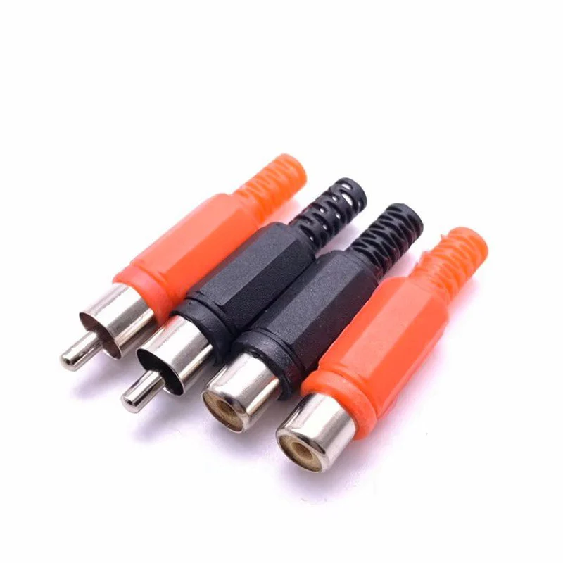 10 stücke/5 rot 5 schwarz Buchse lotus stecker schweißen stecker Kunststoff lotus audio und video RCA männlichen schweißen kopf AV stecker