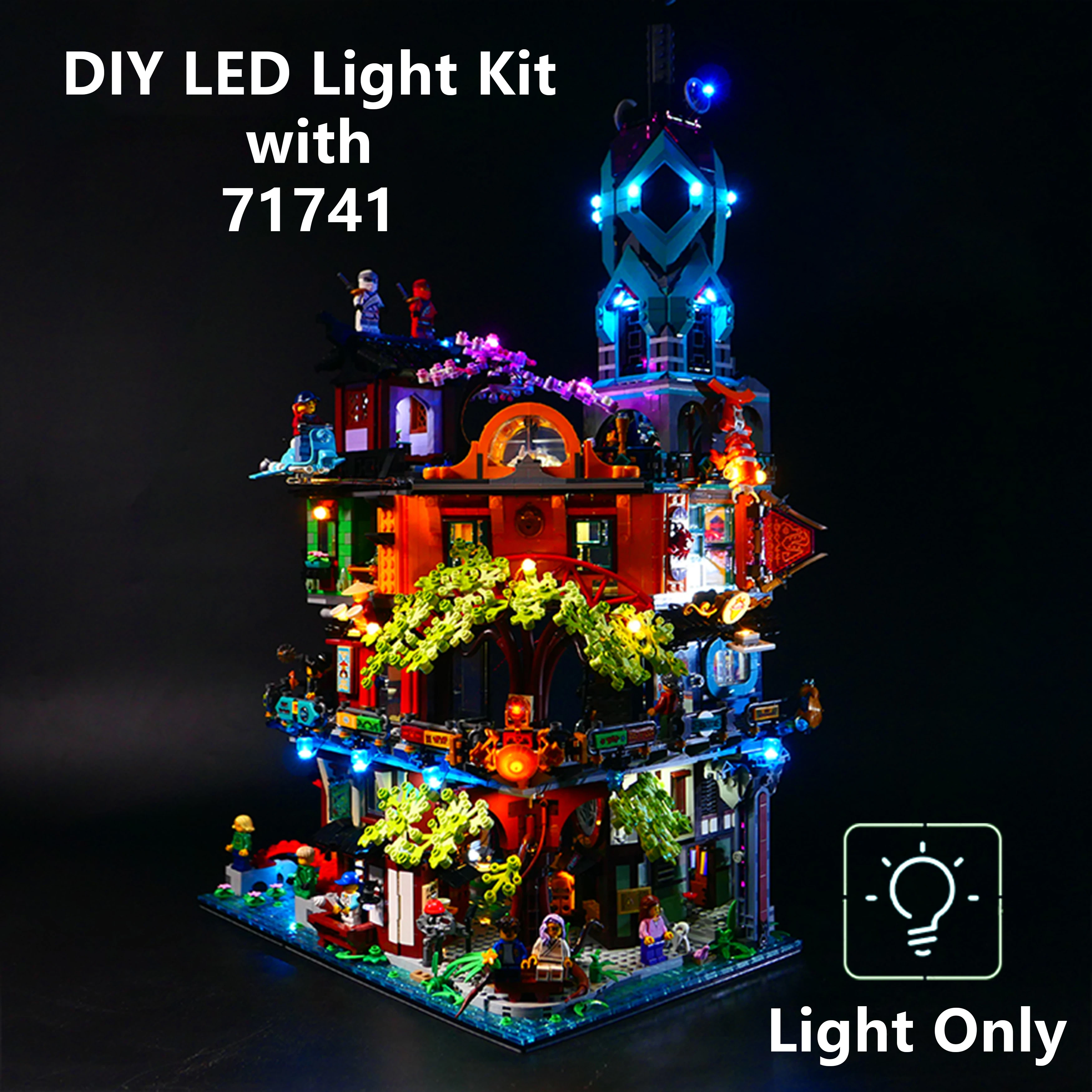 

DIY Building Block LED Light Kit for 71741 Urban Ninja Garden Model, Decorative Remote Control Lighting Accessories
