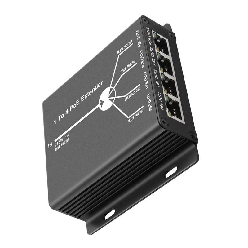 

4 Port IEEE802.3Af Poe Extender For IP Camera Extend 120M Transmission Distance With 10/100Mbps LAN Ports 4 POE Extender