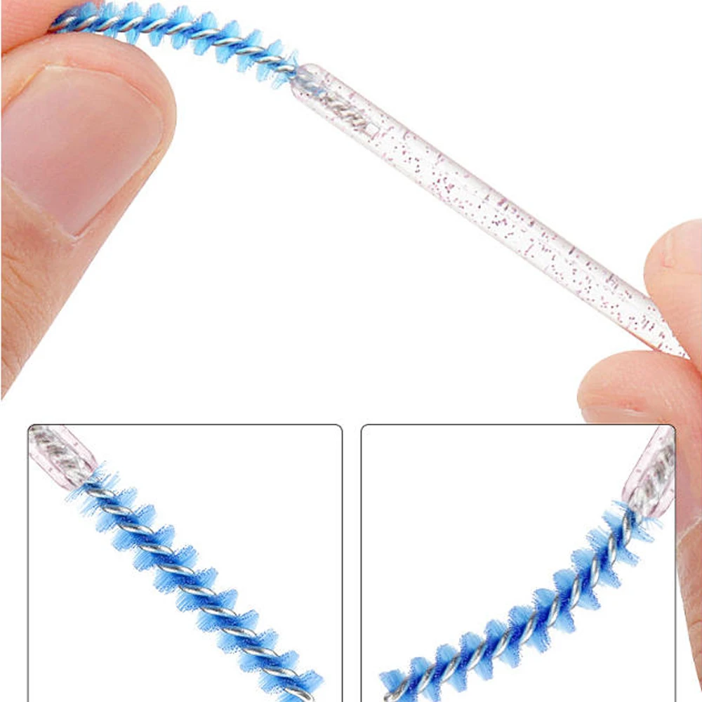 50 pz/borsa Pennello Per Ciglia Di Cristallo Usa E Getta Mascara Bacchette Estensione Delle Ciglia Microbrush Sopracciglio Applicatore Pennelli Per Trucco