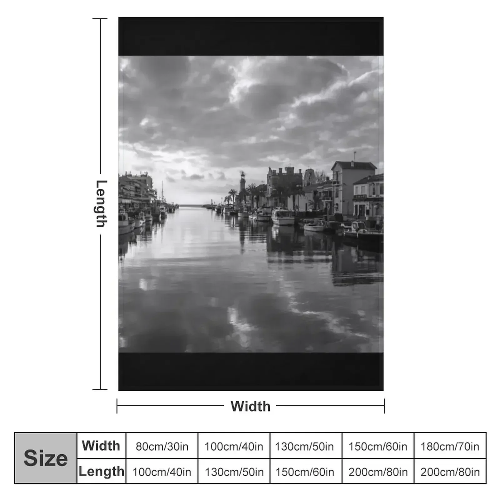 Port of Grau du Roi France Throw Blanket Baby Moving Fashion Sofas Multi-Purpose halloween Blankets