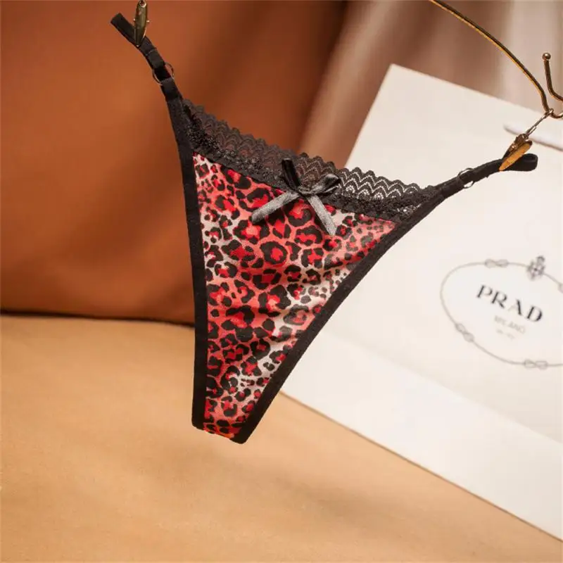 

Sexy Leopard Print Women Panties Thong Underwear Seamless Lace Soft Low Waist G-Strings Adjustable Female Seamless Lingerie