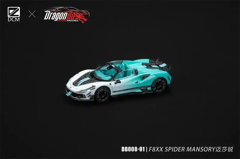 D.BoModel & DCM 1:64 F8xx Spider MANSORY gradiente azul-blanco/rojo Limited999 coche modelo fundido a presión