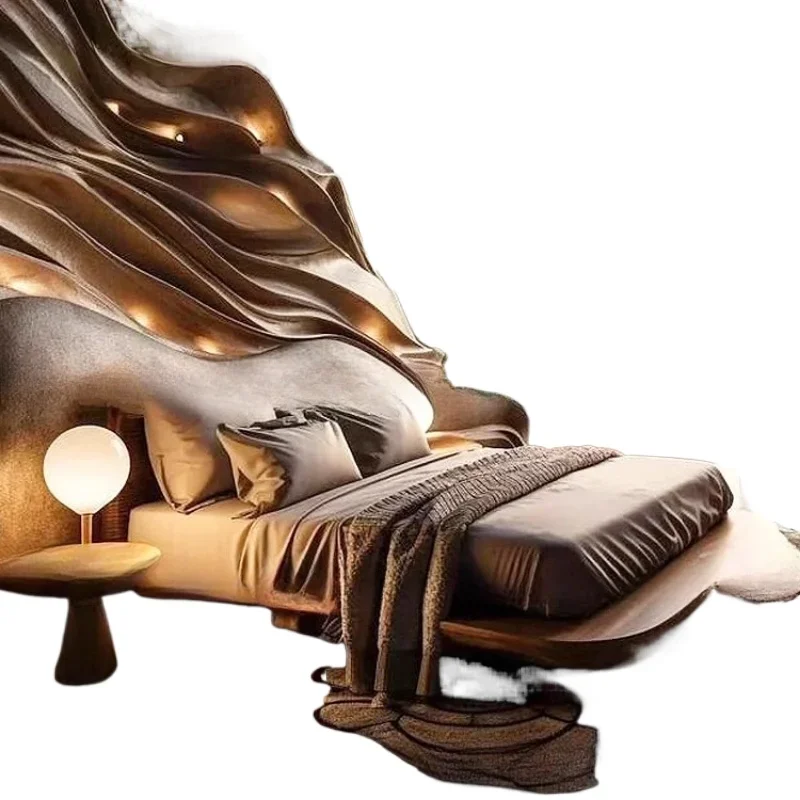 中世風の寝室用ベッド、テクニカルなダブルベッド、クリエイティブな1.8メートルのダブルベッド、マスタールームにある新しい古代風のベッド