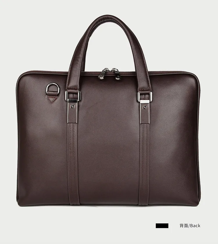 Luxury Genuine Leather Briefcase Men Leather Business Bag 15.6\