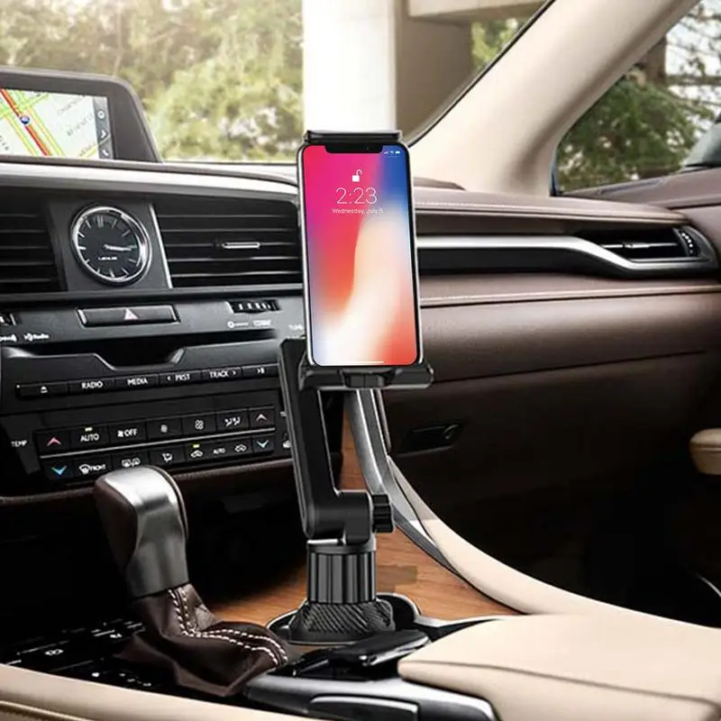 Car Tablet Cup Holder 360 Adjustable Phone Holder Mobile Stand 270 Tilt Bar Triangular Base Phone Holder Pad Holder For Auto