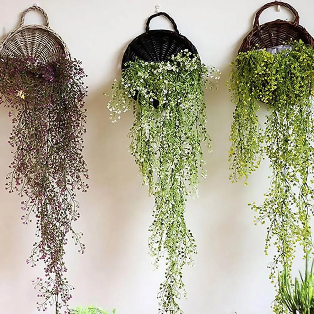 New Storage Container Flower Basket Wall Hanging Handmade Weaving Hanging Planter Garden Pots Home & Living