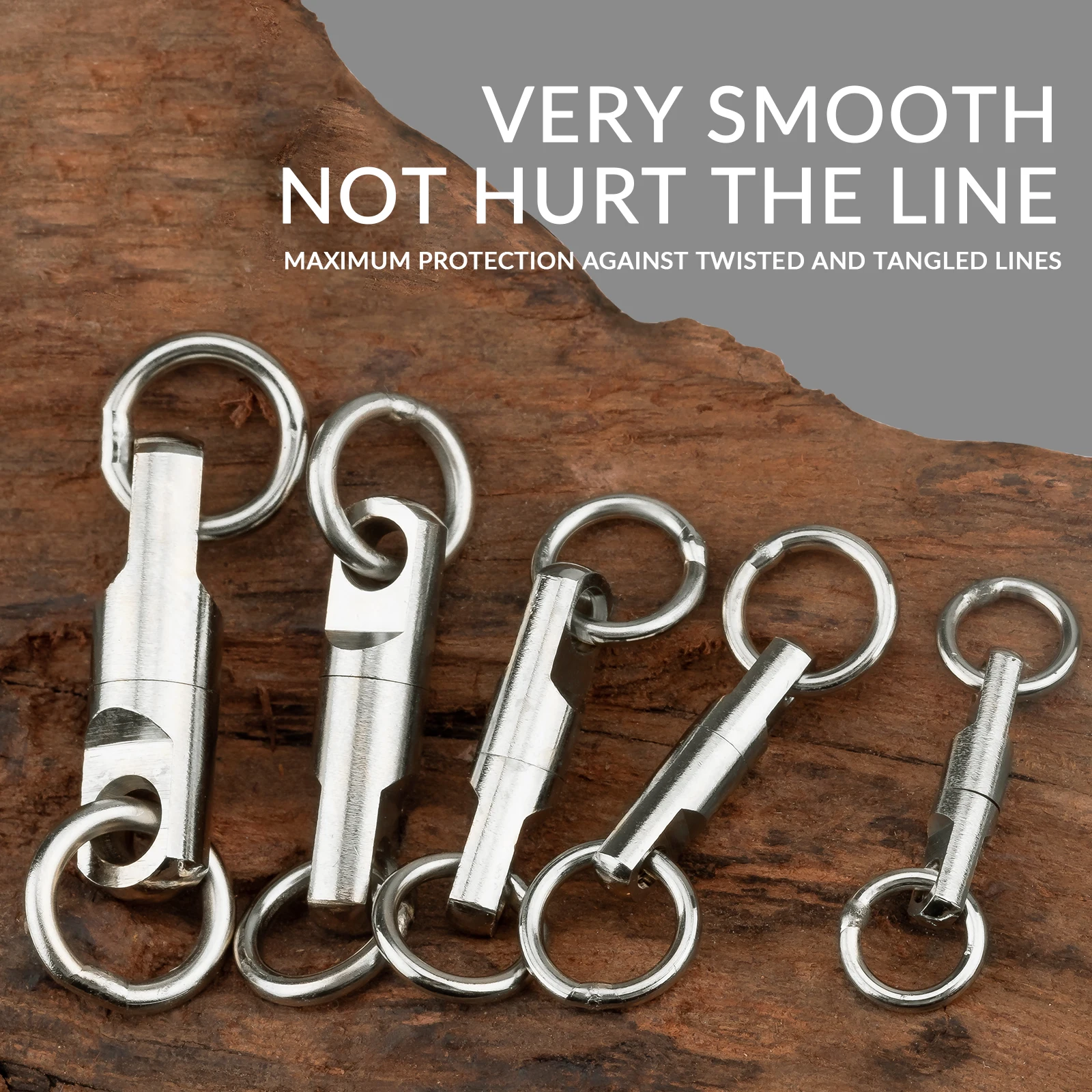 

20pcs Fishing Swivels with Split Rings Stainless Steel Ball Bearing Fishing Swivels Barrel Rolling Swivels Connector #3-#7