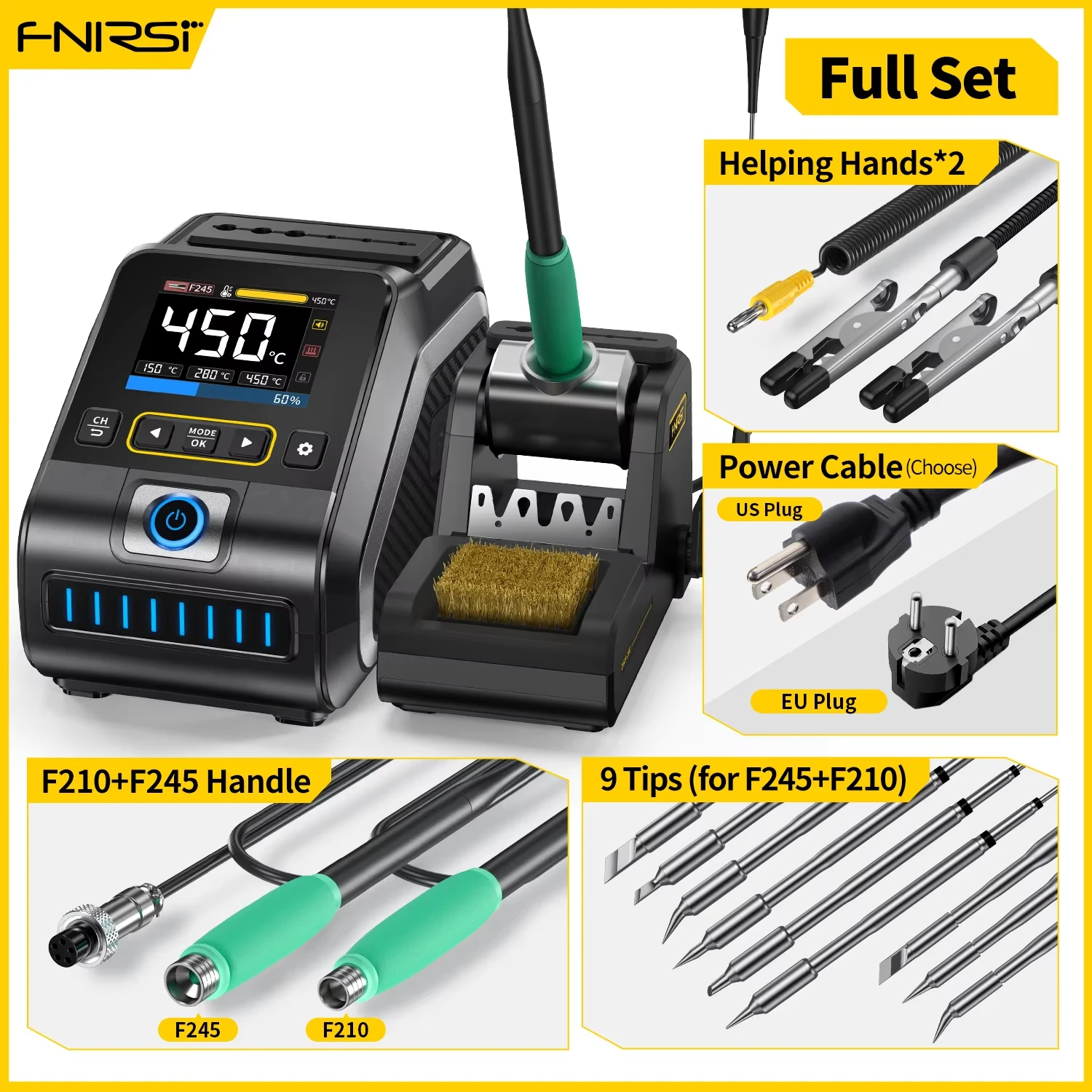 FNIRSI  DWS200 Soldering Station Compatible Original Soldering Iron Tip 210/245 Handle Control Temperature Welding Rework Statio