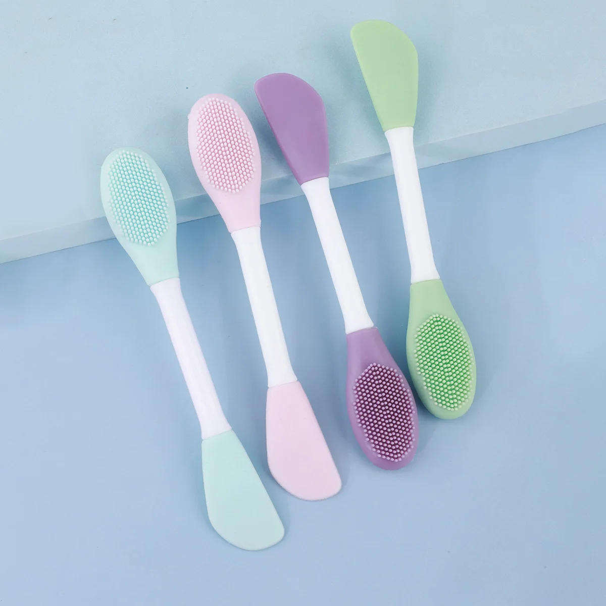 베어 실리콘 더블 헤드 페이스 마스크 브러시 페이셜 엑스 폴리 에이 팅 블랙 헤드 제거 클렌저 브러시 머드 필름 페이셜 브러쉬 스킨 케어 도구