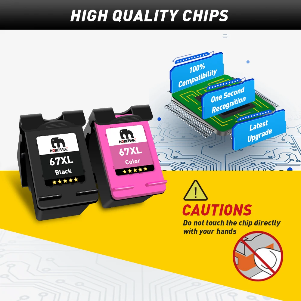 67XL خرطوشة حبر بديلة للطابعة HP 67XL المتوافقة Envy 4140 4152 4155 1225 2732 2752 2774 6052 6055 #6