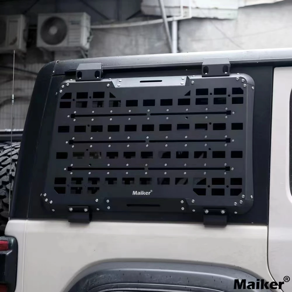 4x4 Aluminum Car Side Window Expansion Panel Kits Accessories With Two Tanks Brackets For Jeep Wrangler JL 2018+ Maiker Offroad