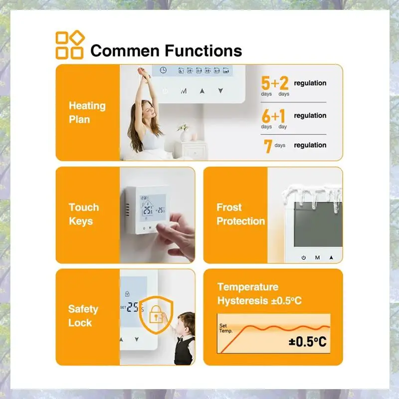 

T82C Лидер продаж-Tuya умный беспроводной термостат для газового котла отопление комнаты RF домашний контроллер температуры программируемый термостат (
