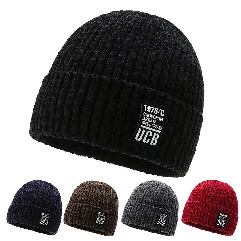 

Chenille Knitted Hats For Men Women Winter Plush Velvet Warm Beanies Dad Hat Outdoor Sports Coldproof Turcker Cap Gorra Bonnets