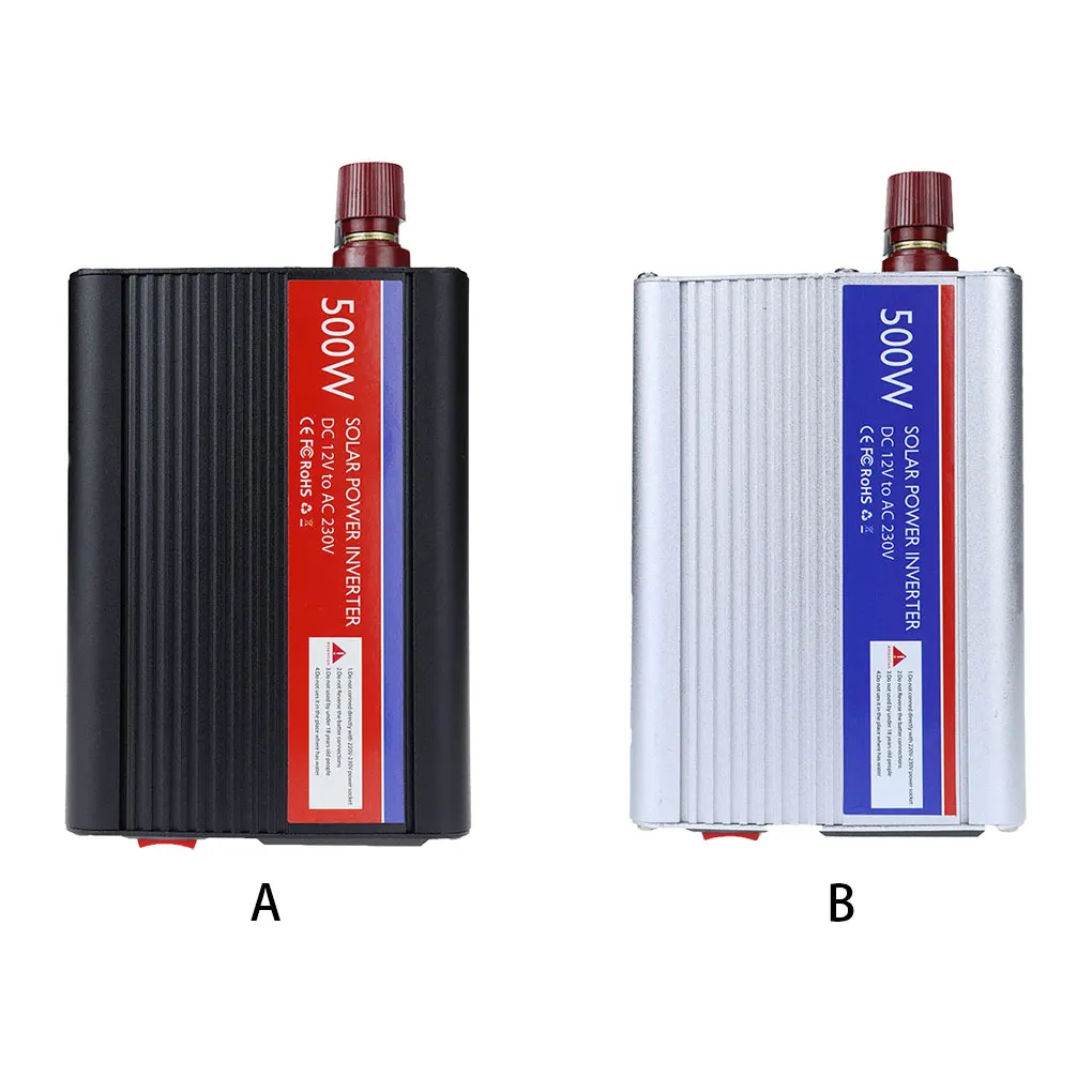 Conversor de energia para veículo de onda senoidal 500W portátil DC 12V para AC 230V Adaptador de ventilador embutido Inversor de emergência externo