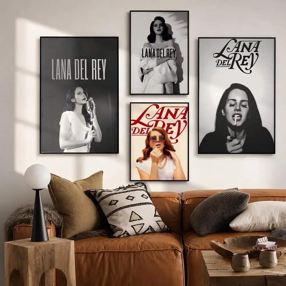 Lana Del Rey Retro Vinyl Album Cover Poster Vintage Retro Anime Poster Stickers Peel and Stick Wall Art Home Decor