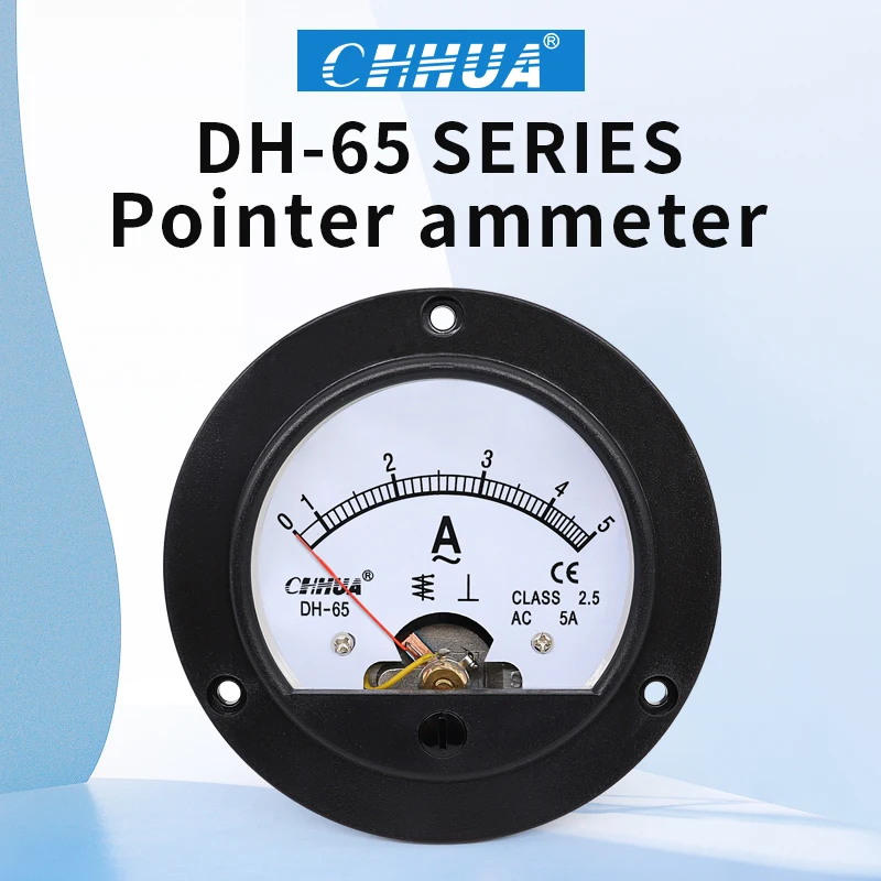 DH-65 SD-65 Analog Ammeter 1A 2A 3A 5A 10A 15A 20A 30A 50A Circular Pointer Meter Panel Meter Current Test Mechanical Meter