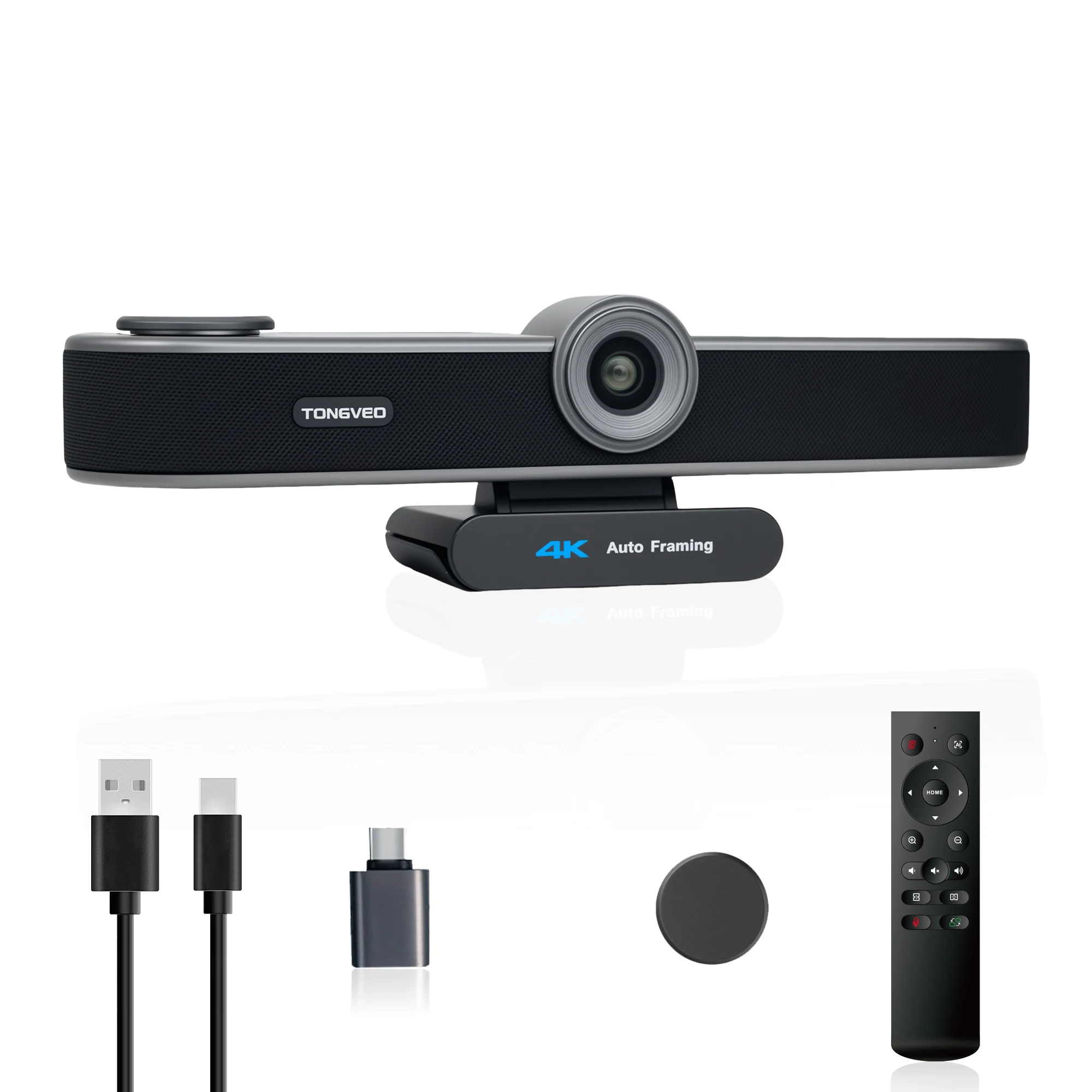 UHD 4K All in One Webcam AI Auto Tracking Conference Camera With Remote Control and AI Voice Tracking