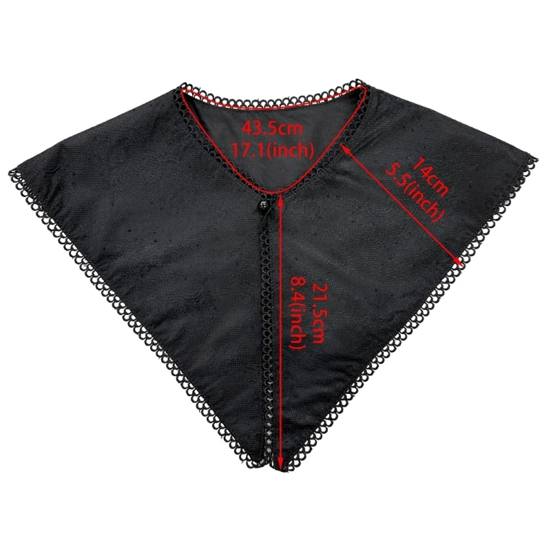 White Lace Overlay Insert Collar Accessory For Women Clothing Layering