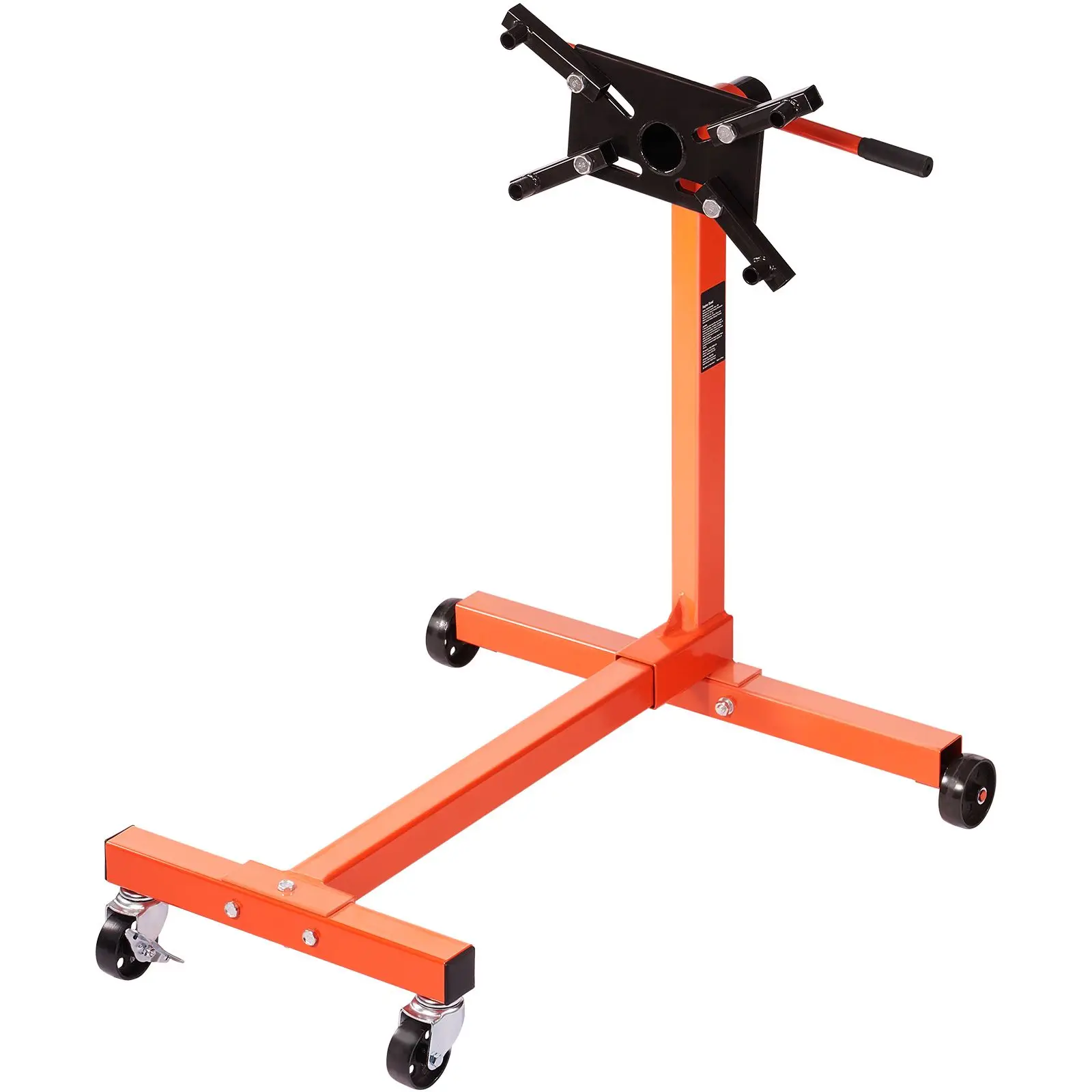 Engine Stand, 750 Lbs (3/8 Ton) Rotating Engine Motor Stand with 360 Degree Adjustable Head, Cast Iron Motor Hoist Dolly