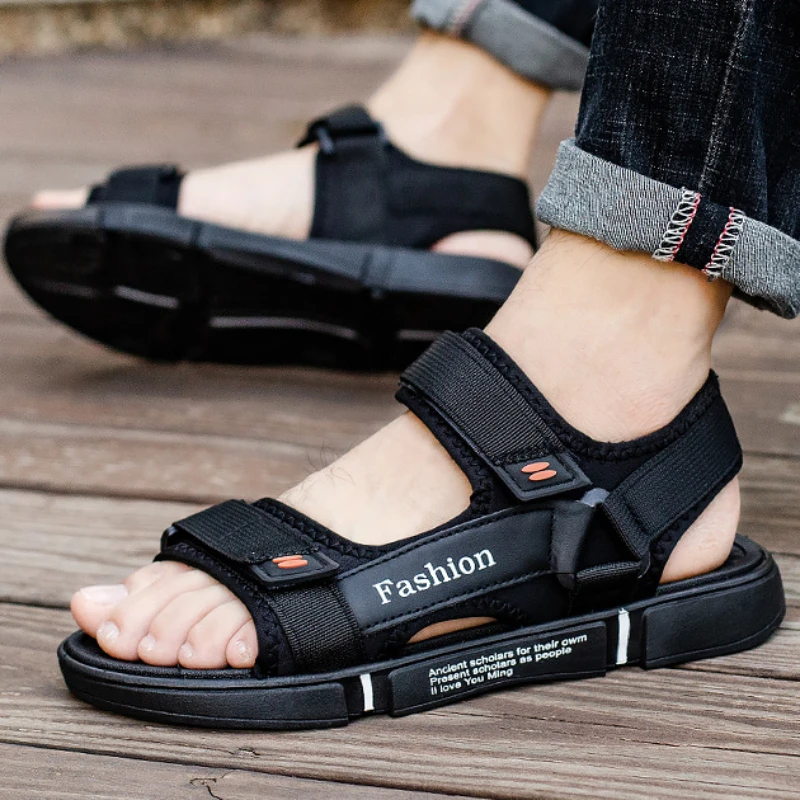 Fashion Men Sandals Summer Outdoor Leisure Beach Holiday Sandals Shoes For Men Comfortable Lightweight Lndoor Casual Shoes Male