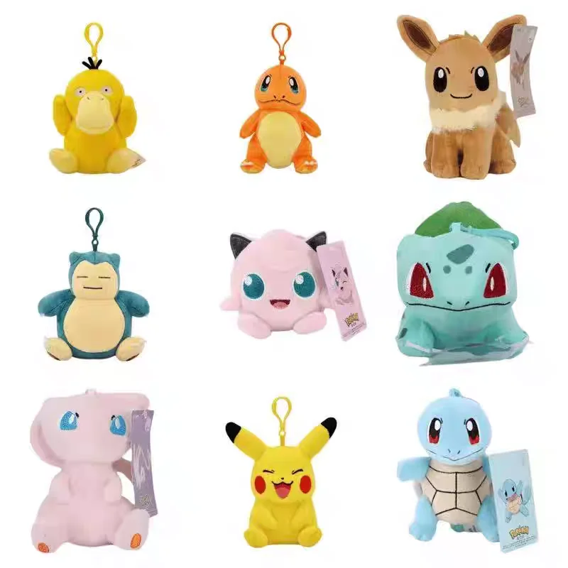 

Pokemon Pikachu Mew Squirtle Charmander Kawaii плюшевая игрушка кулон школьная сумка рюкзак кулон брелок маленькая кукла подарок на день рождения