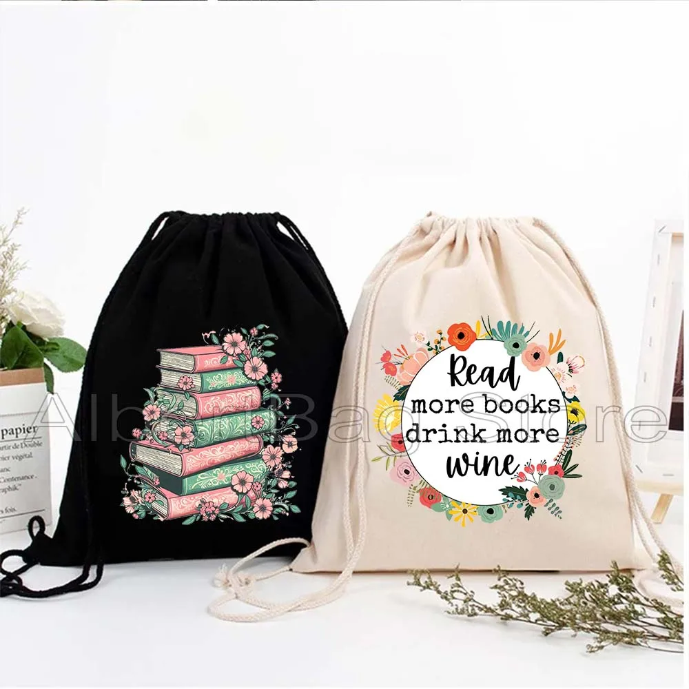 

Cute It's a Good Day to Read a Book Library Flowers Floral Books Just One More Chapter Gifts Drawstring Backpack Sports Sackpack